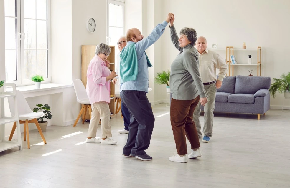 Old people dancing